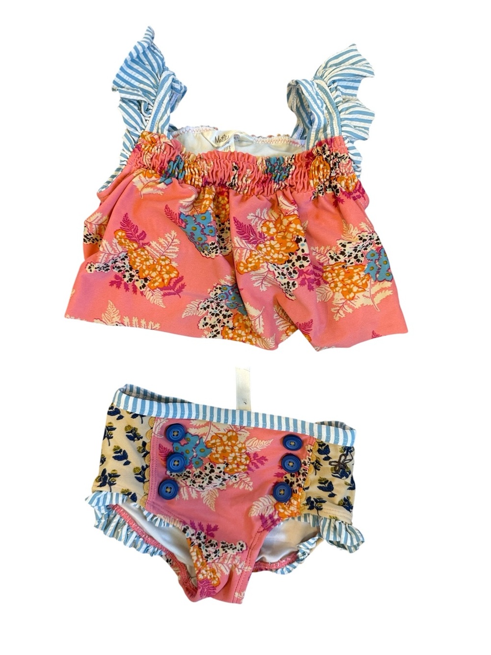 Girls Pink Floral Two-Piece Swim Set by Matilda Jane
